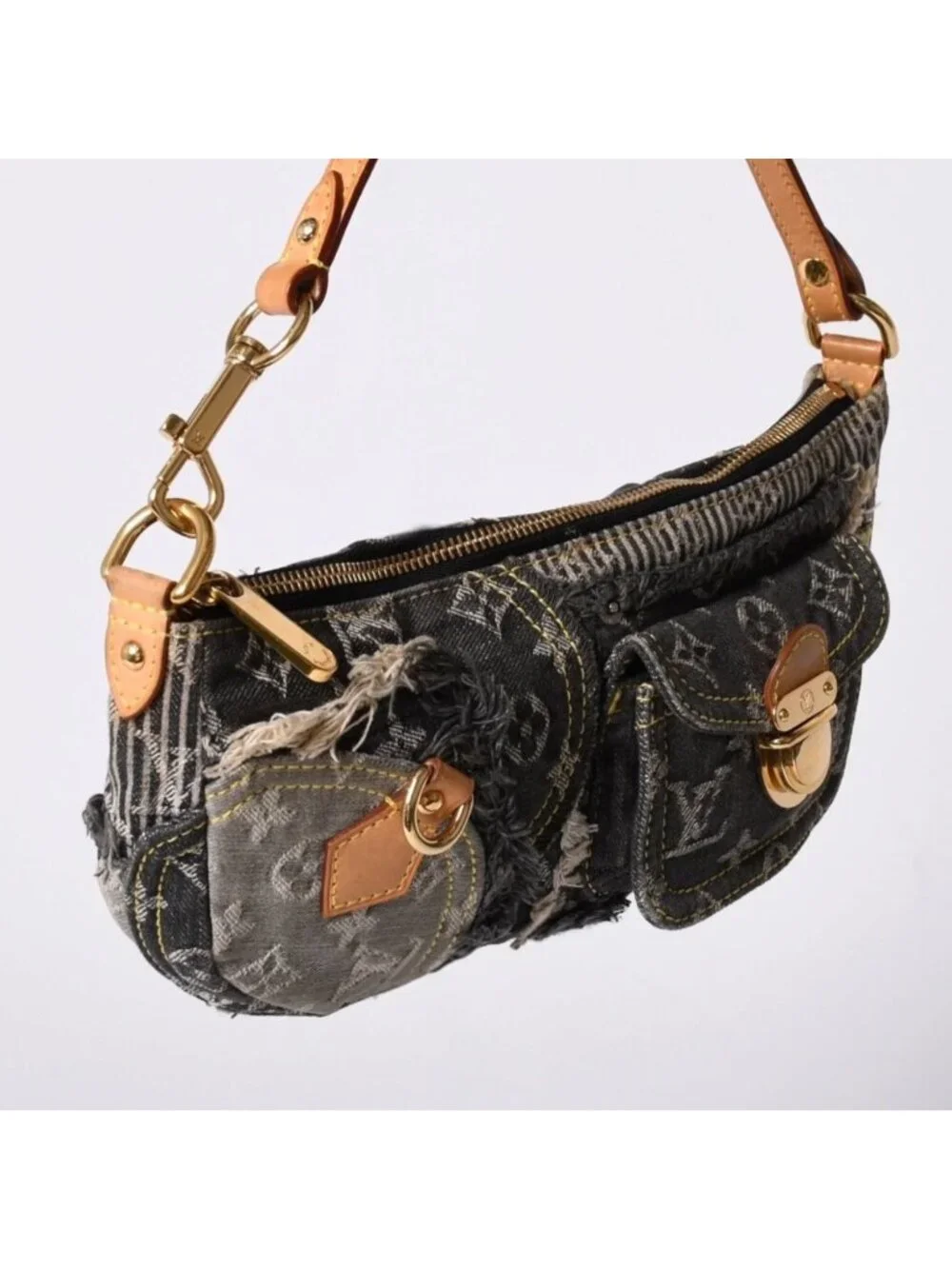 Louis Vuitton Monogram Denim Pouch Black
